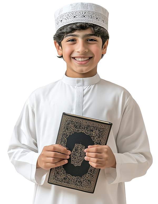 Young Muslim student holding the Quran